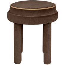 Velin Brown Velvet Upholstered Ottoman / Stool