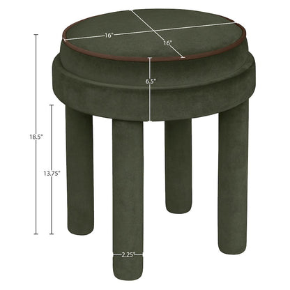 Velin Green Velvet Upholstered Ottoman / Stool