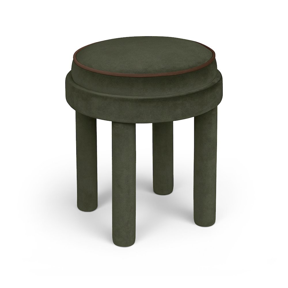 Velin Green Velvet Upholstered Ottoman / Stool