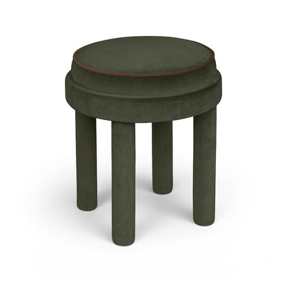 Velin Green Velvet Upholstered Ottoman / Stool