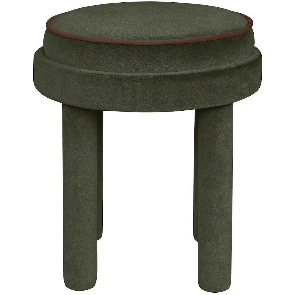 Velin Green Velvet Upholstered Ottoman / Stool