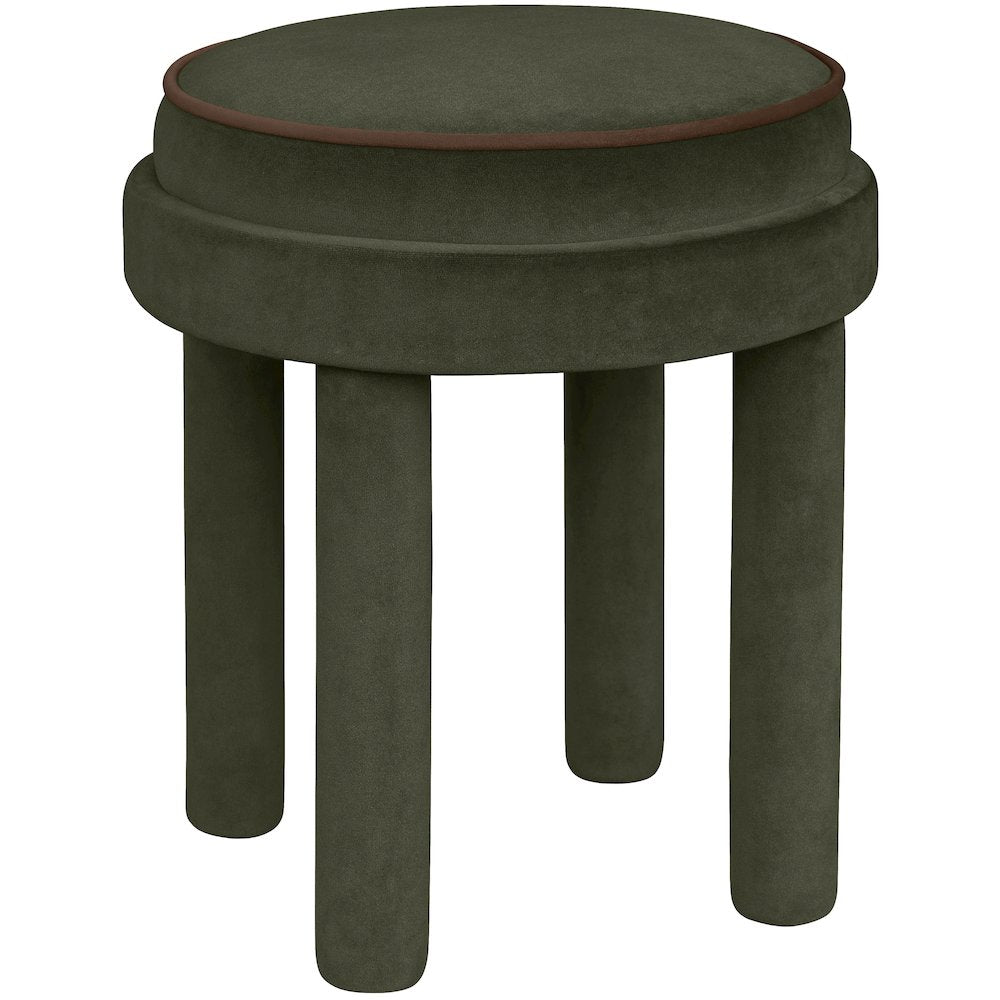 Velin Green Velvet Upholstered Ottoman / Stool