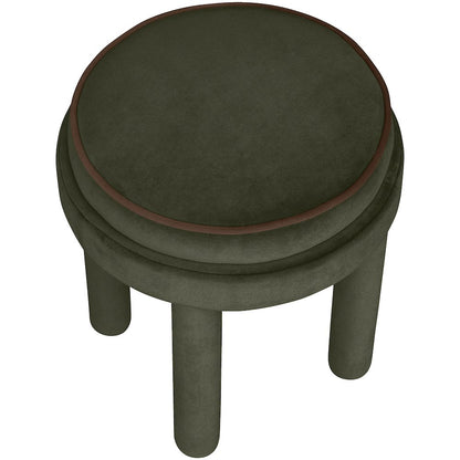 Velin Green Velvet Upholstered Ottoman / Stool