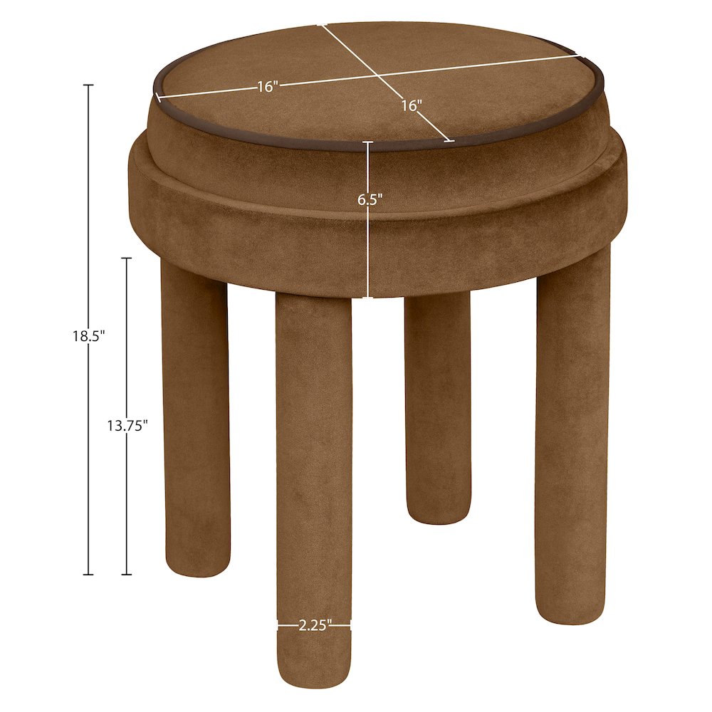 Velin Saddle Velvet Upholstered Ottoman / Stool