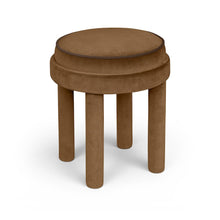 Velin Saddle Velvet Upholstered Ottoman / Stool