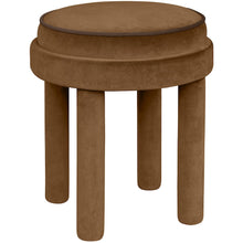 Velin Saddle Velvet Upholstered Ottoman / Stool