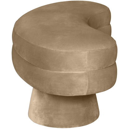 Zenna Beige Velvet Upholstered Bench