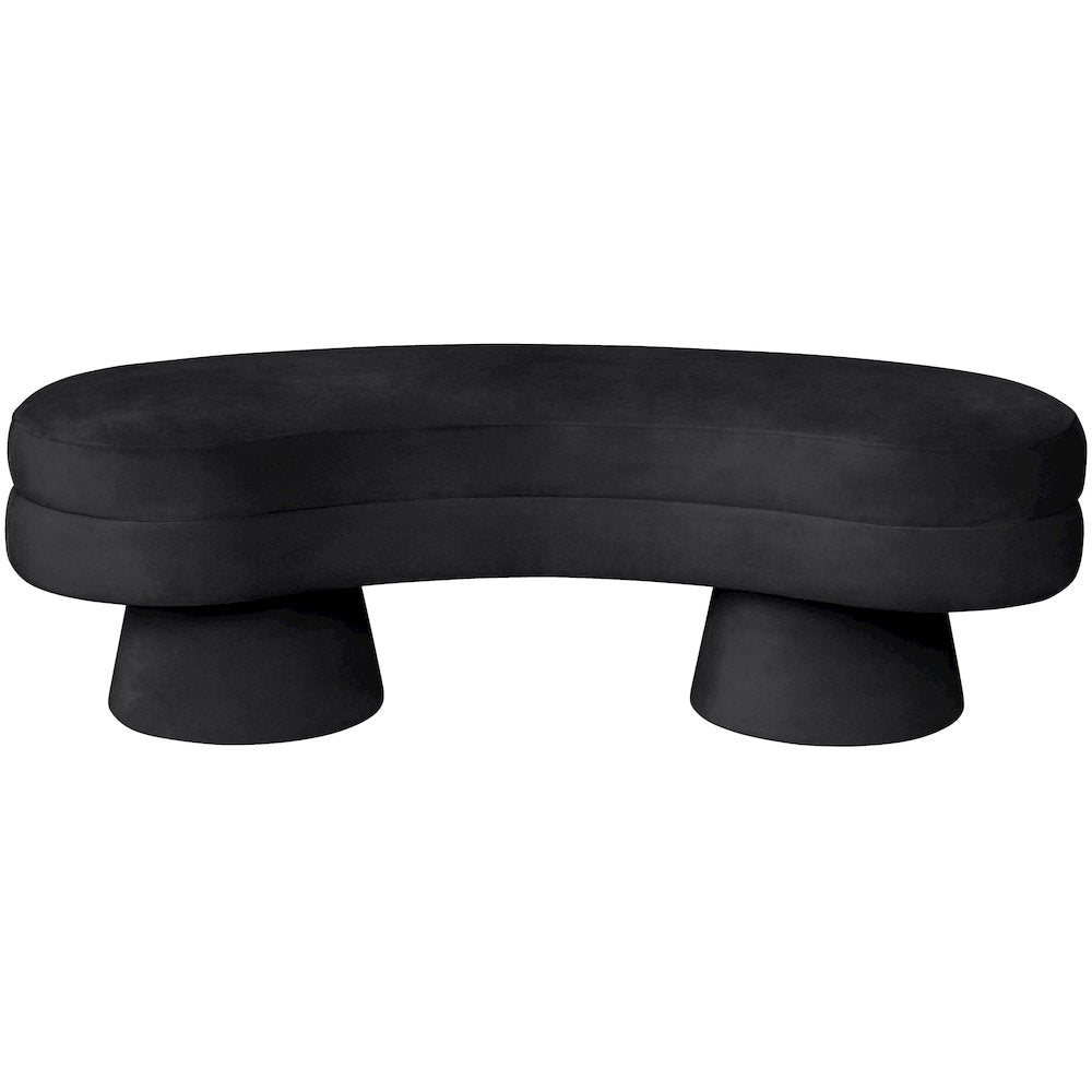 Zenna Black Velvet Upholstered Bench