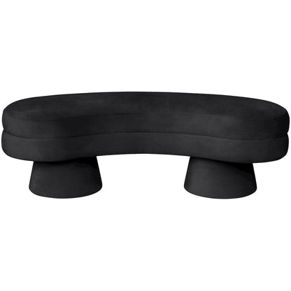 Zenna Black Velvet Upholstered Bench