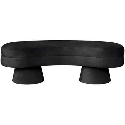 Zenna Black Velvet Upholstered Bench