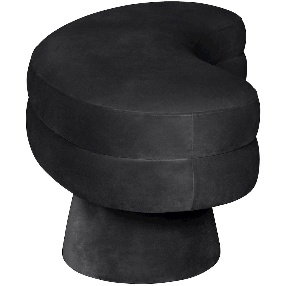 Zenna Black Velvet Upholstered Bench