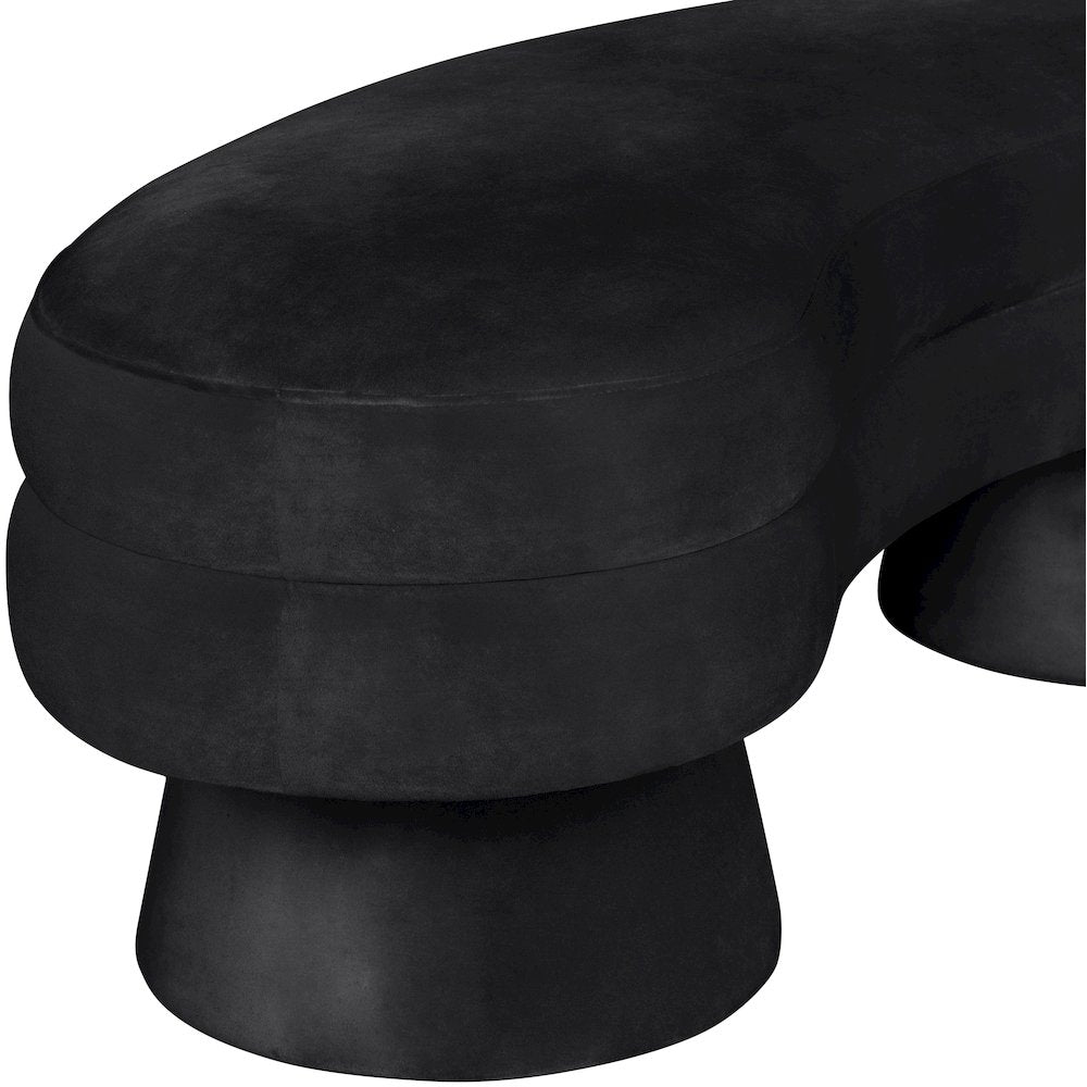 Zenna Black Velvet Upholstered Bench