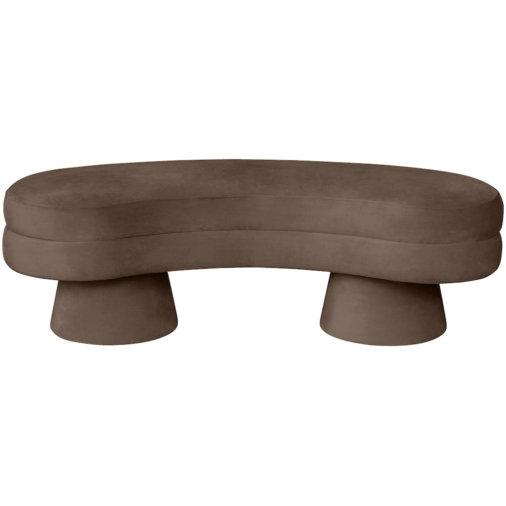 Zenna Brown Velvet Upholstered Bench