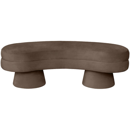 Zenna Brown Velvet Upholstered Bench