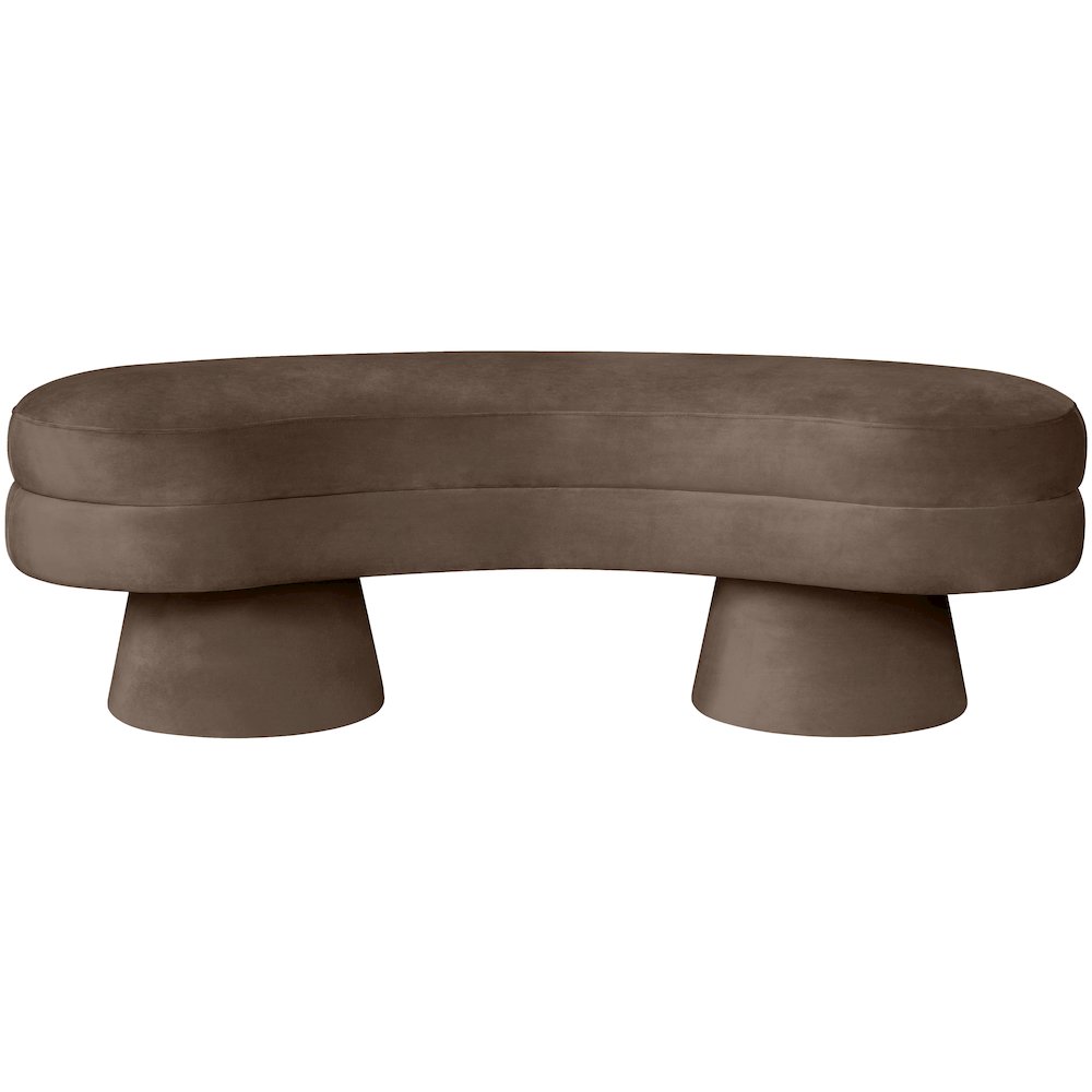 Zenna Brown Velvet Upholstered Bench
