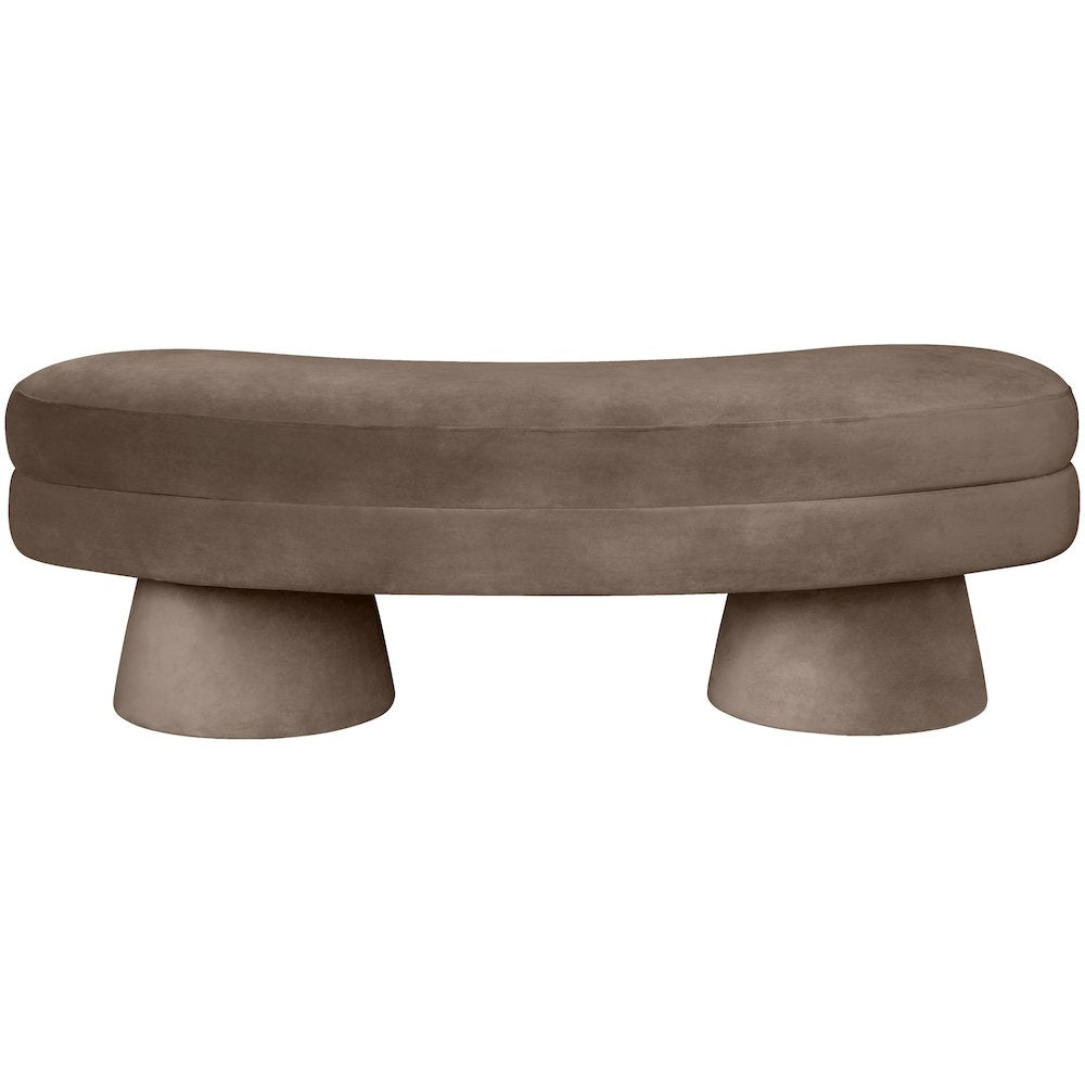 Zenna Brown Velvet Upholstered Bench