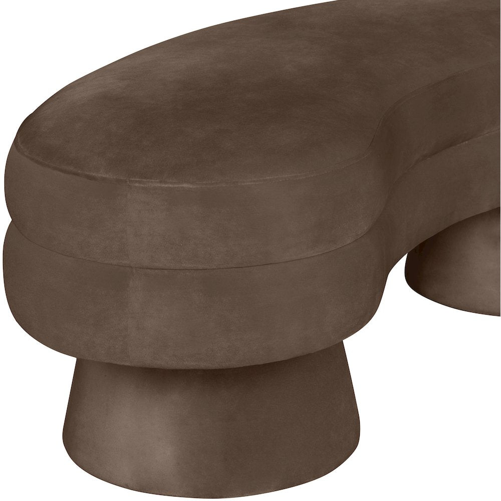 Zenna Brown Velvet Upholstered Bench