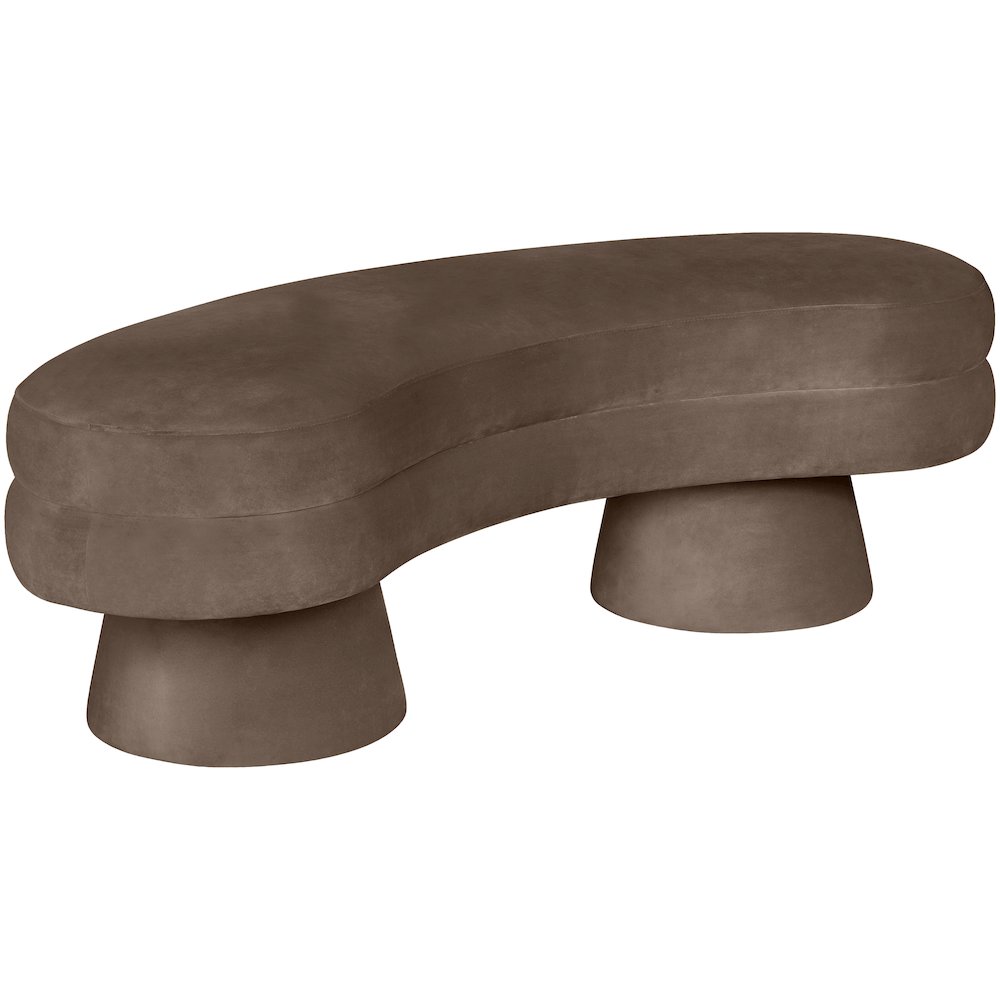 Zenna Brown Velvet Upholstered Bench