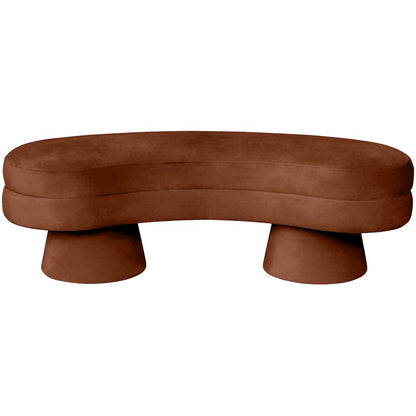 Zenna Cognac Velvet Upholstered Bench