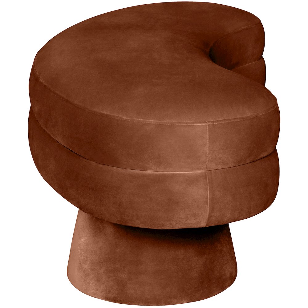 Zenna Cognac Velvet Upholstered Bench
