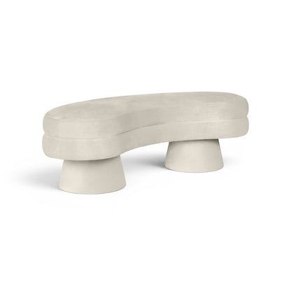 Zenna Cream Velvet Upholstered Bench