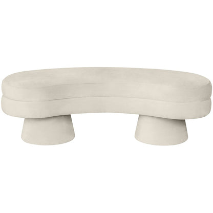 Zenna Cream Velvet Upholstered Bench