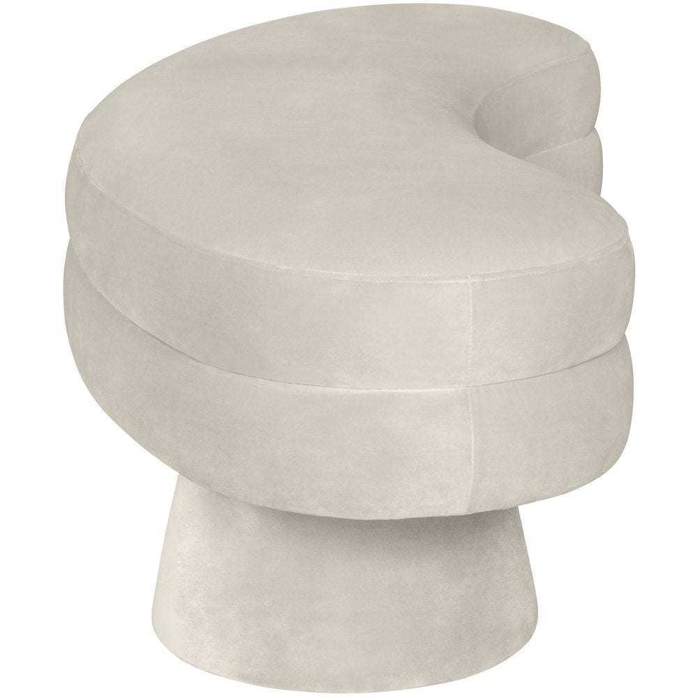Zenna Cream Velvet Upholstered Bench