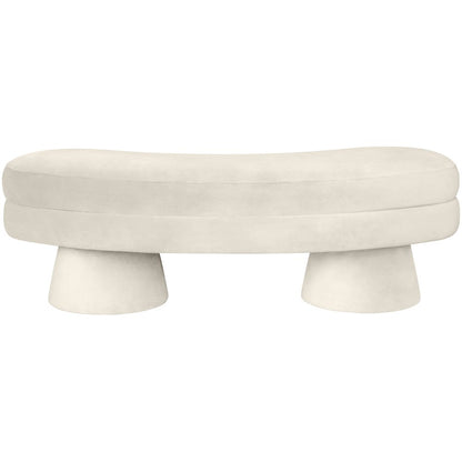 Zenna Cream Velvet Upholstered Bench