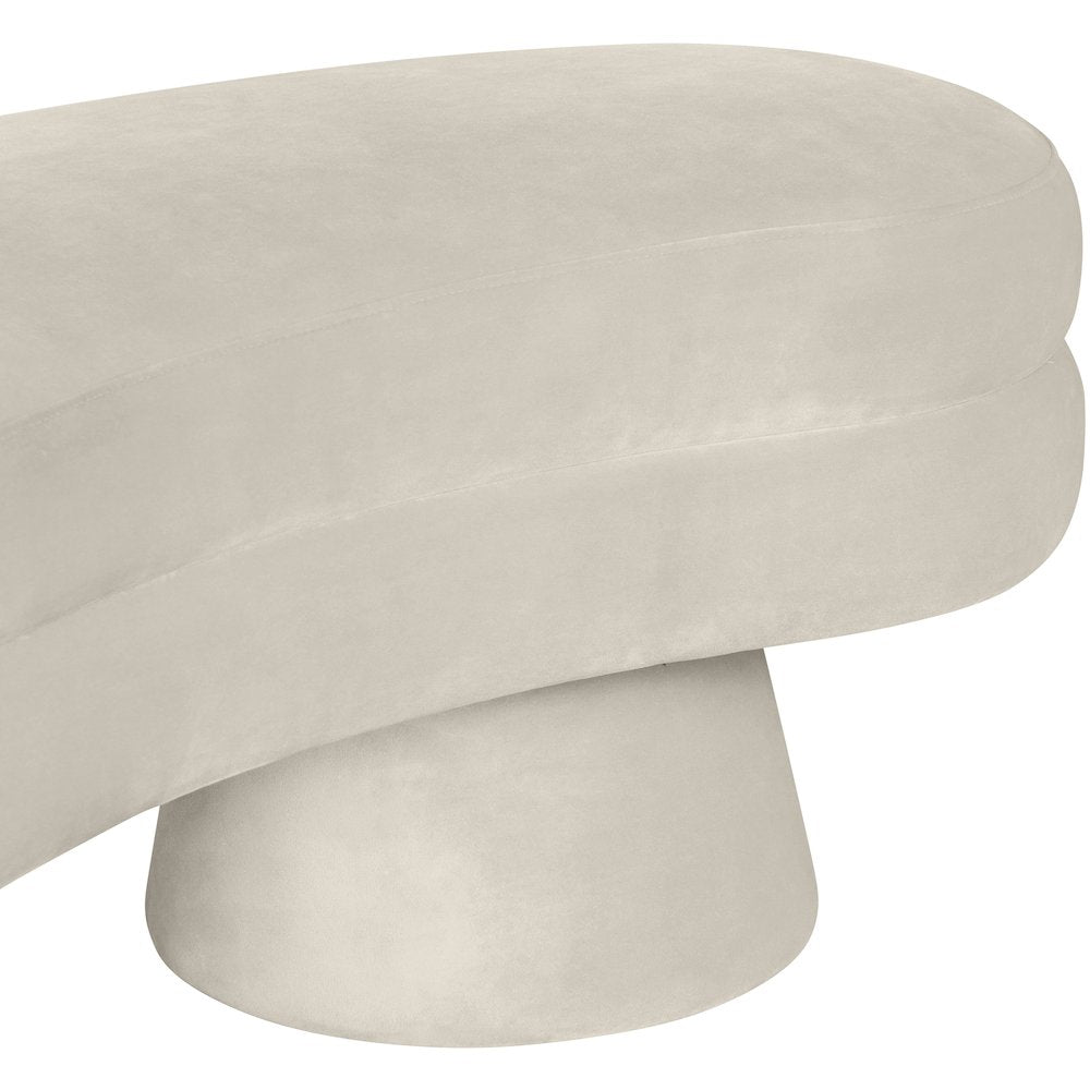 Zenna Cream Velvet Upholstered Bench