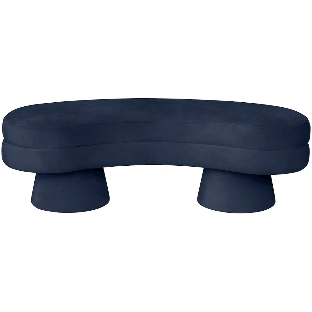 Zenna Navy Velvet Upholstered Bench