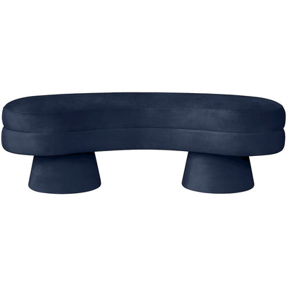 Zenna Navy Velvet Upholstered Bench