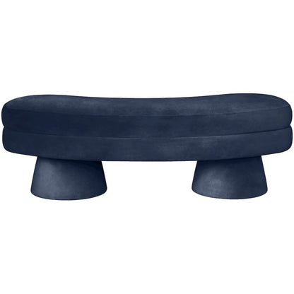 Zenna Navy Velvet Upholstered Bench