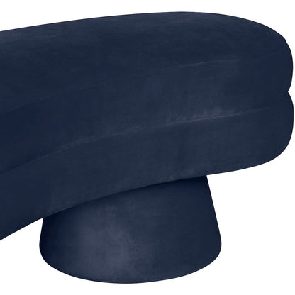 Zenna Navy Velvet Upholstered Bench