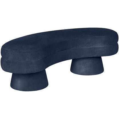 Zenna Navy Velvet Upholstered Bench