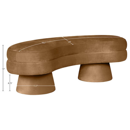 Zenna Saddle Velvet Upholstered Bench
