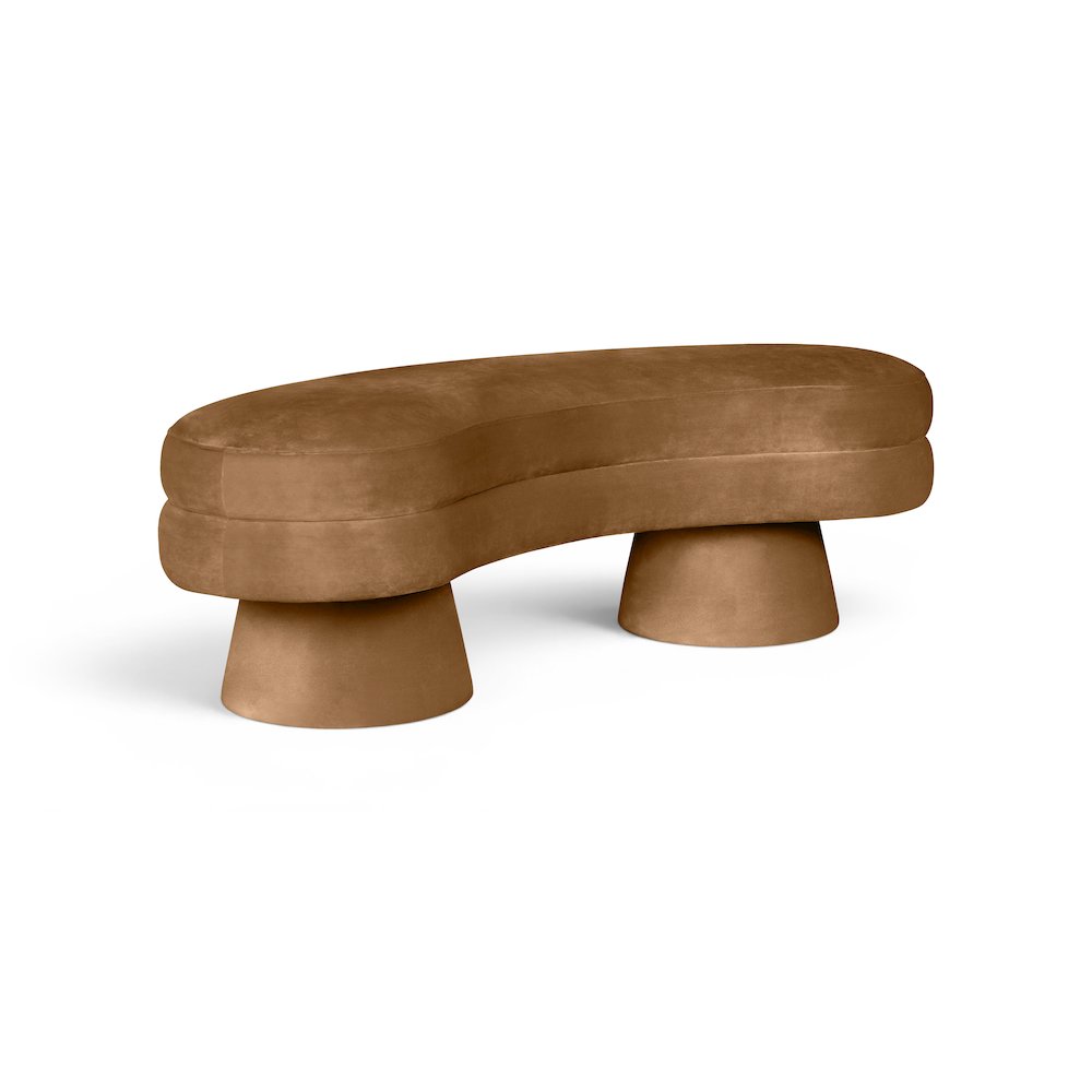 Zenna Saddle Velvet Upholstered Bench