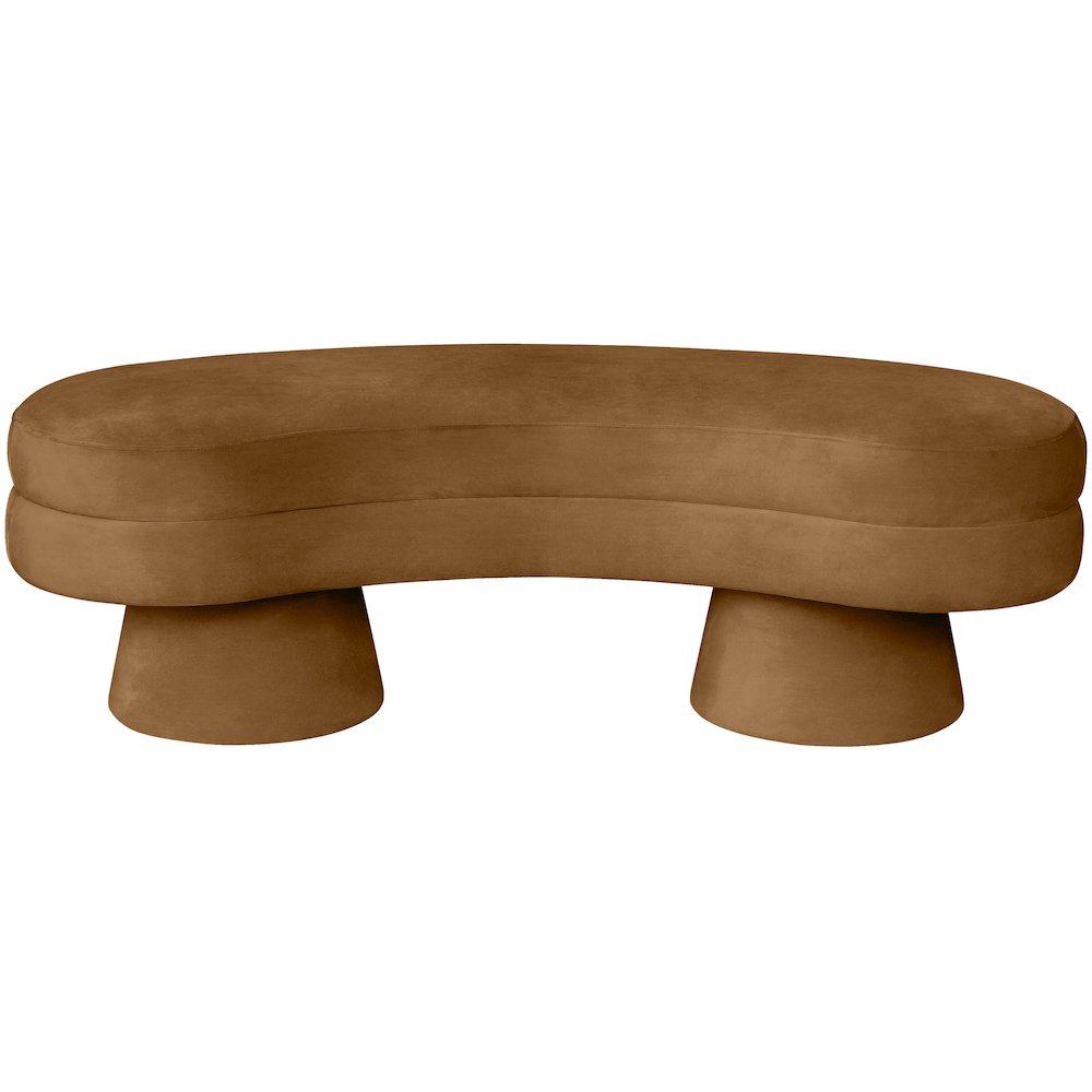 Zenna Saddle Velvet Upholstered Bench