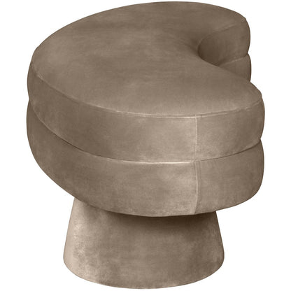 Zenna Taupe Velvet Upholstered Bench