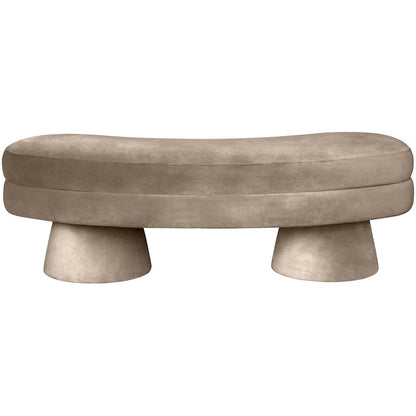 Zenna Taupe Velvet Upholstered Bench