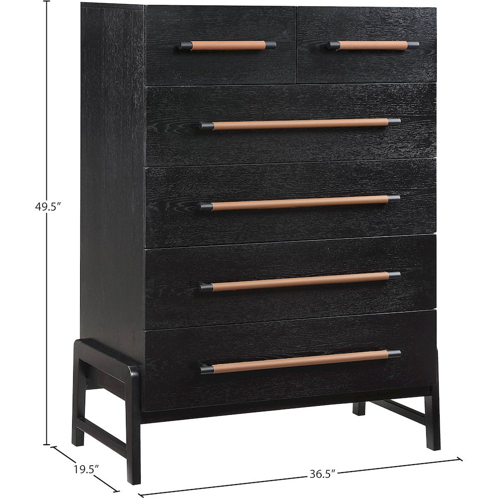 Kaya Black Vegan Leather Chest