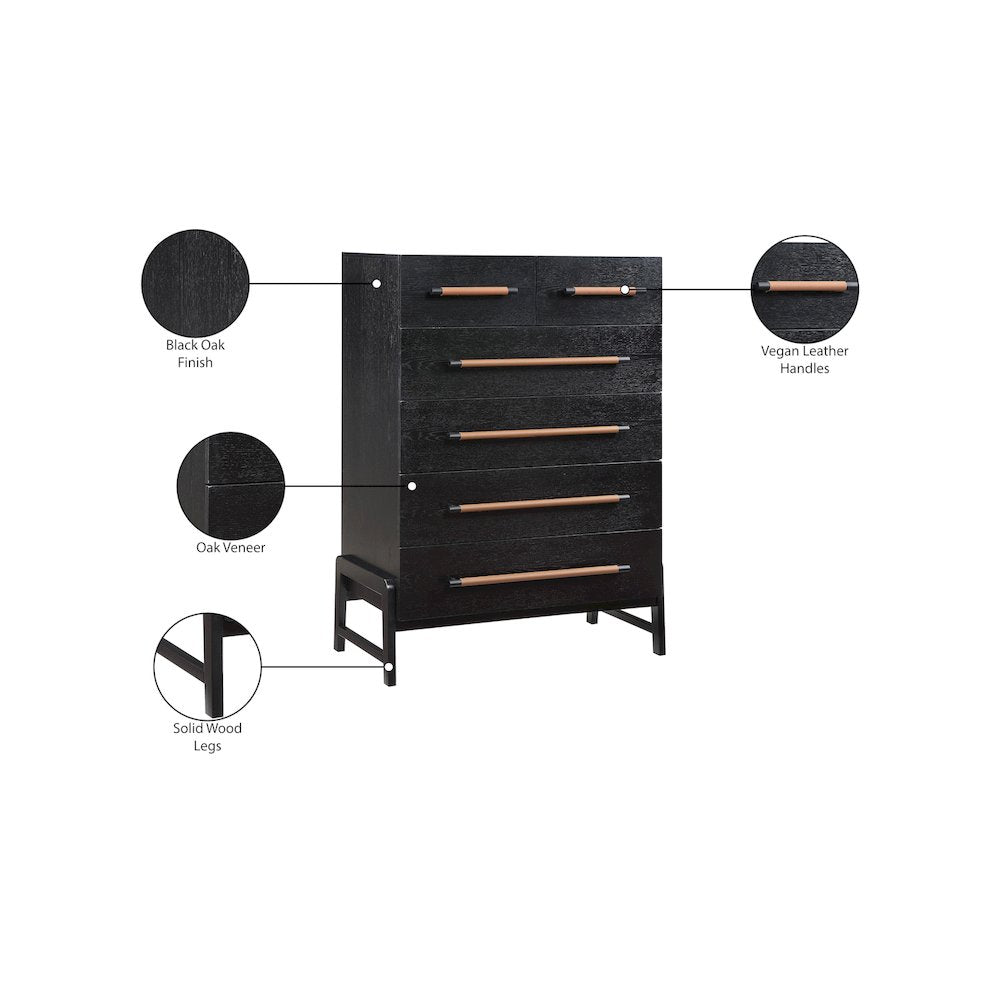 Kaya Black Vegan Leather Chest