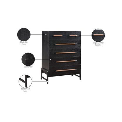 Kaya Black Vegan Leather Chest