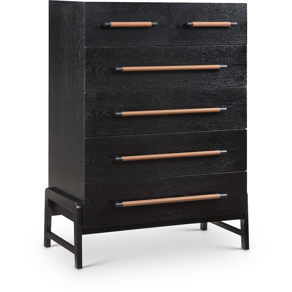 Kaya Black Vegan Leather Chest