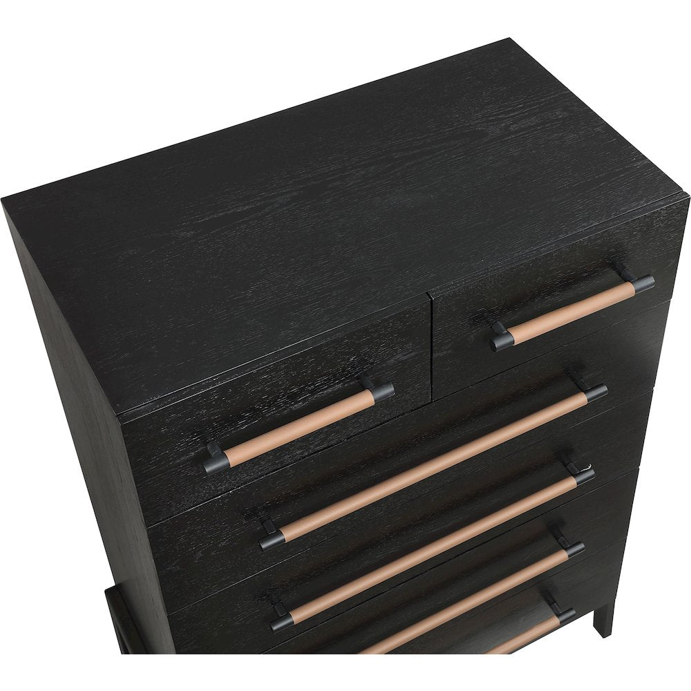 Kaya Black Vegan Leather Chest