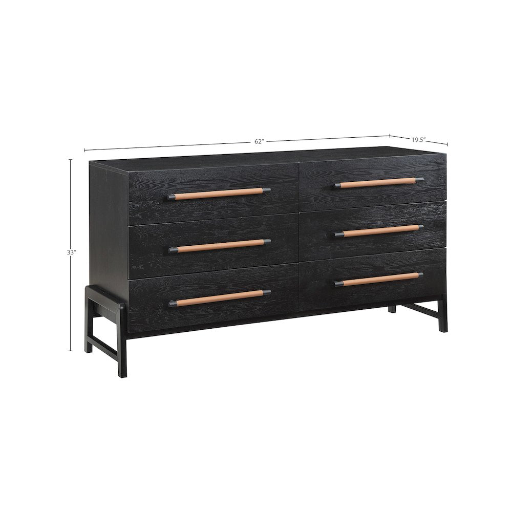 Kaya Black Vegan Leather Dresser