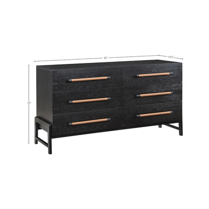 Kaya Black Vegan Leather Dresser