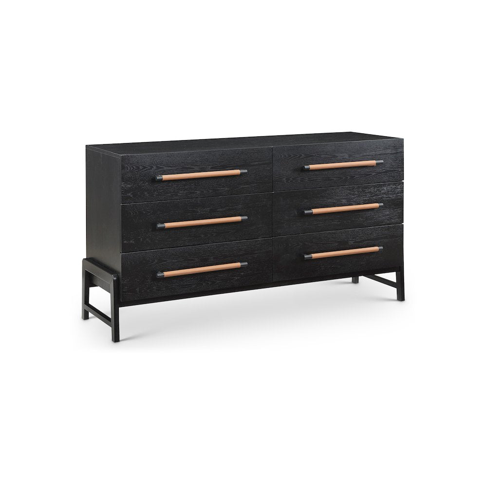 Kaya Black Vegan Leather Dresser