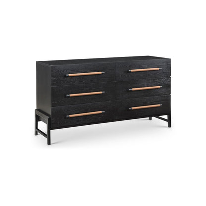 Kaya Black Vegan Leather Dresser