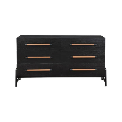 Kaya Black Vegan Leather Dresser