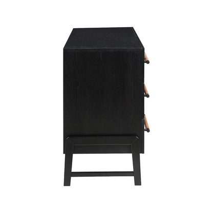 Kaya Black Vegan Leather Dresser